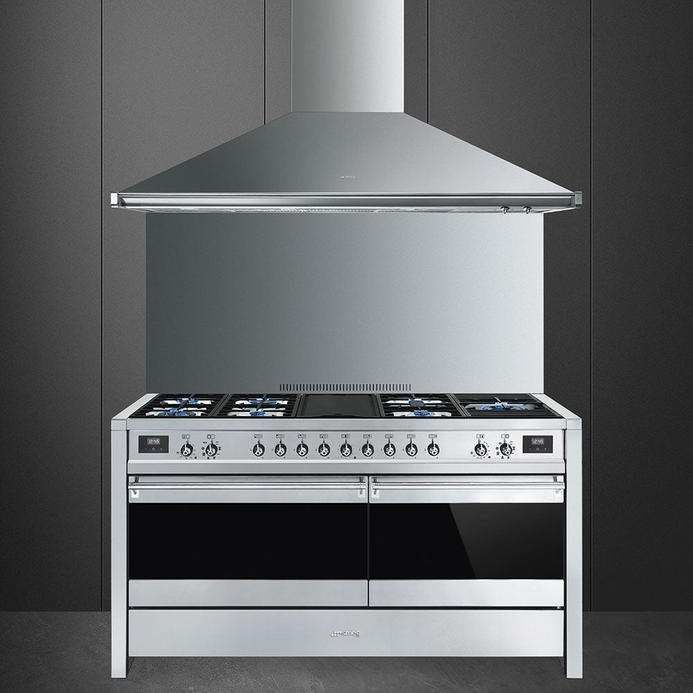 Smeg Dual Fuel Range Cooker, 150 CM, Stainless Steel Silver, A5-81