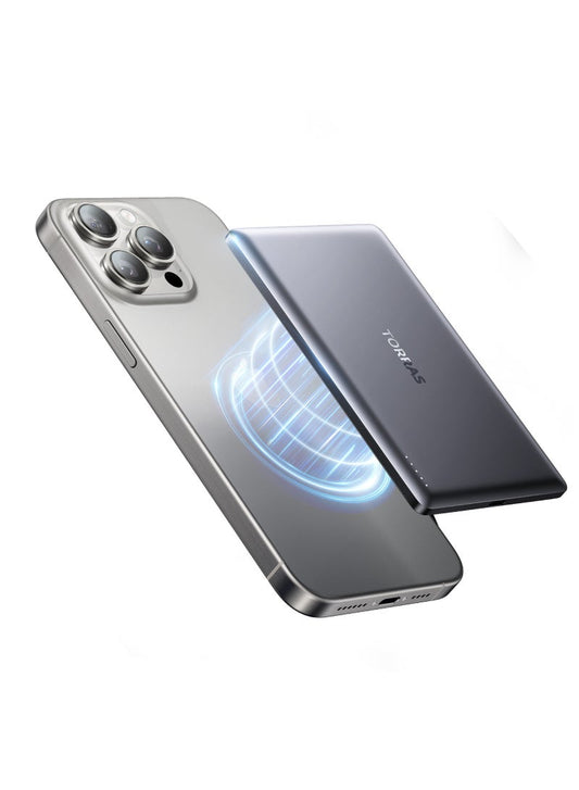 TORRAS MiniMag 5000mAh Magnetic Wireless Power Bank - Grey