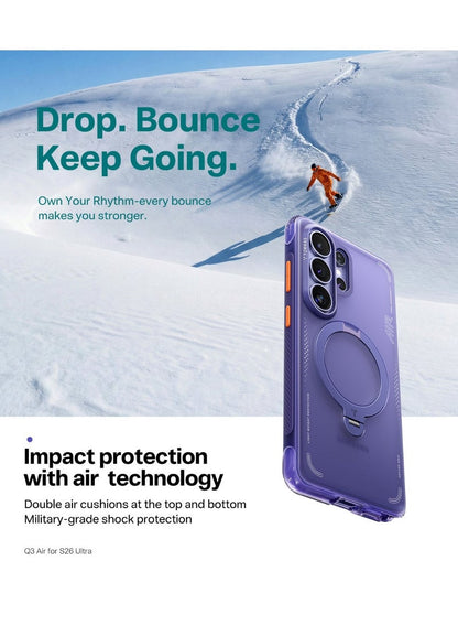 TORRAS Ostand Spin Air Case for Samsung Galaxy S26 - Dark Purple
