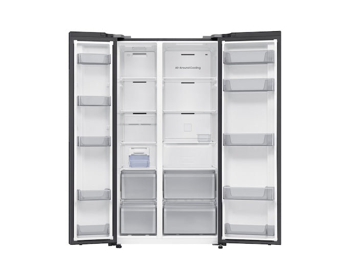 Samsung Bespoke AI Side-by-Side Refrigerator with AI Energy Mode, 655L Capacity, RS70F65Q1FAE, Black