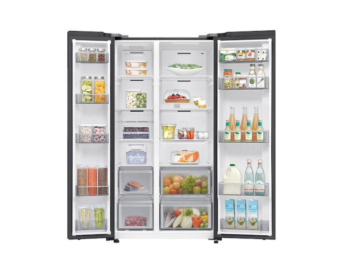 Samsung Bespoke AI Side-by-Side Refrigerator with AI Energy Mode, 655L Capacity, RS70F65Q1FAE, Black