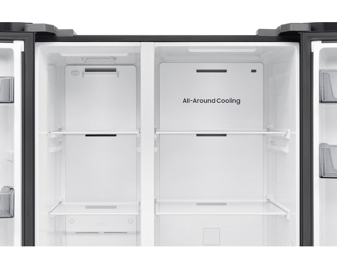 Samsung Bespoke AI Side-by-Side Refrigerator with AI Energy Mode, 655L Capacity, RS70F65Q1FAE, Black