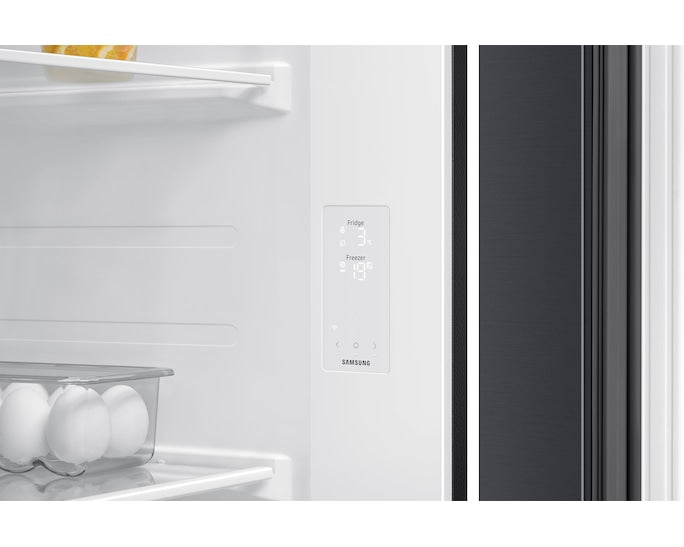 Samsung Bespoke AI Side-by-Side Refrigerator with AI Energy Mode, 655L Capacity, RS70F65Q1FAE, Black