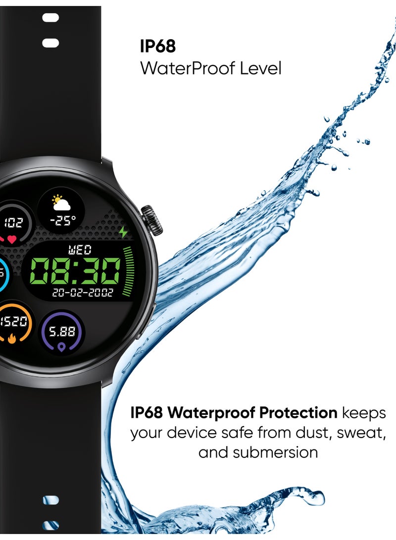 MYX PRO Fusion MT60 IP68 Full Touch Smartwatch, Black