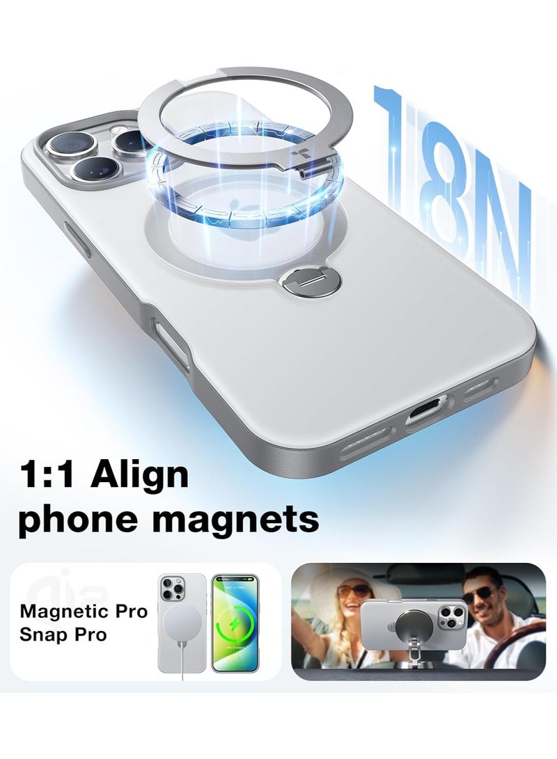 TORRAS Ostand Spin Case for iPhone 16 Pro Max - Titanium Grey