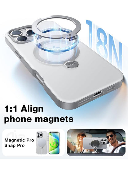 TORRAS Ostand Spin Case for iPhone 16 Pro Max - Titanium Grey