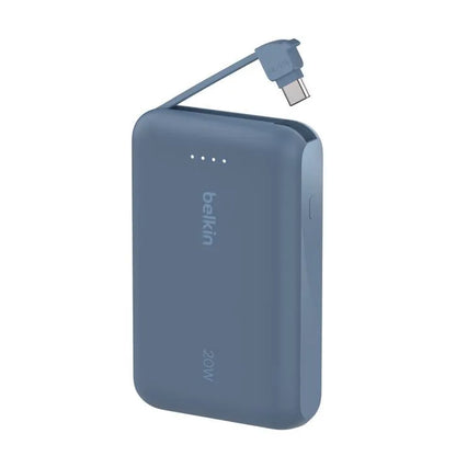 Belkin 10000mAh Power Bank PD 20W with Built-in USB-C Cable – Blue