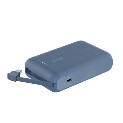 Belkin 10000mAh Power Bank PD 20W with Built-in USB-C Cable – Blue