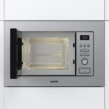 GORENJE BUILT-IN MICROWAVE WITH GRILL, 20 Liters,38.5 Width, STAINLESS STEEL – BM201AG1X