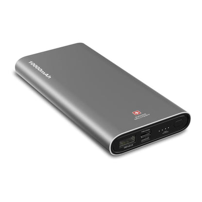Swiss Military 10000mAh 35W Power Bank with Built-in Cable – Silver