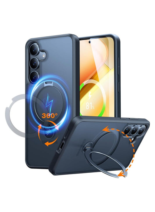 TORRAS Ostand Spin Case for Samsung Galaxy S25 - Black
