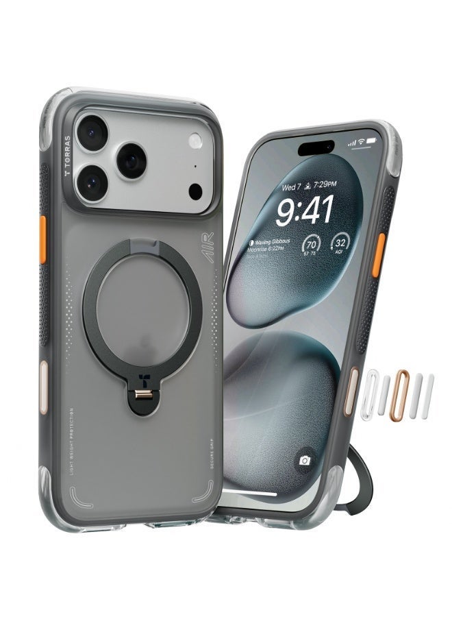 Torras Ostand Q3 Air iPhone 17 Pro Case Shadow Black - Back