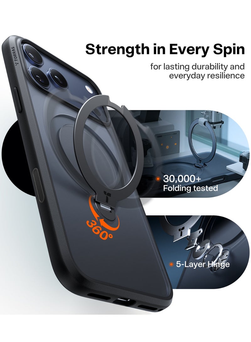 TORRAS Ostand Spin Case for iPhone 17 Pro - Black