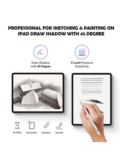 PROTECT  Universal Pencil Stylus Pen, Type C Charging, With Type C Cable, White, PPK08