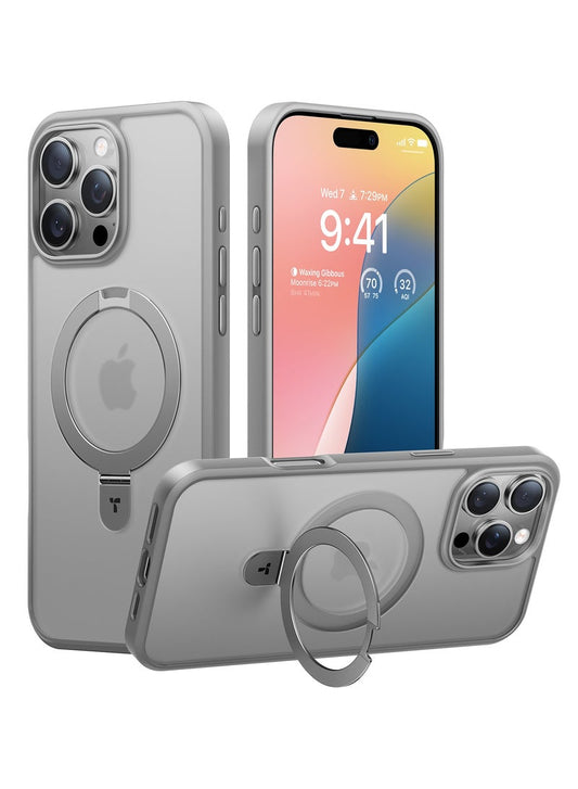 TORRAS Ostand Case for iPhone 16 Pro Max - Titanium Grey