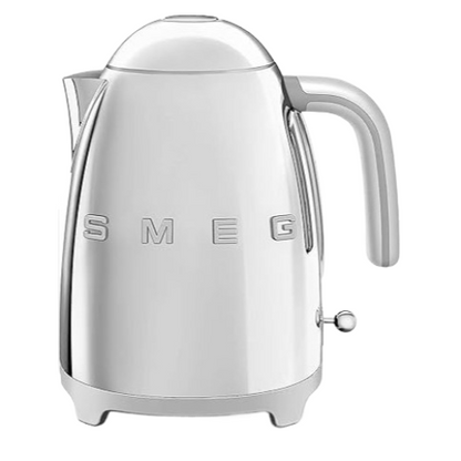 Smeg Klf03SSUK, 50'S Retro Style Kettle, 1.7 L Capacity With Water Level Indicator, 360 Swivel Base, Anti-Slip Feet, Soft Opening Lid, Stainless Steel, Chrome