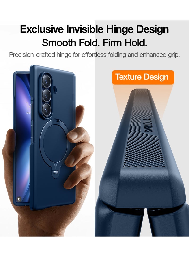 TORRAS Ostand Spin Case for Samsung Galaxy Z Fold 7 - Navy Blue