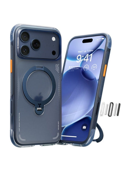 Torras Ostand Q3 Air iPhone 17 Pro Case Deep Blue - Back