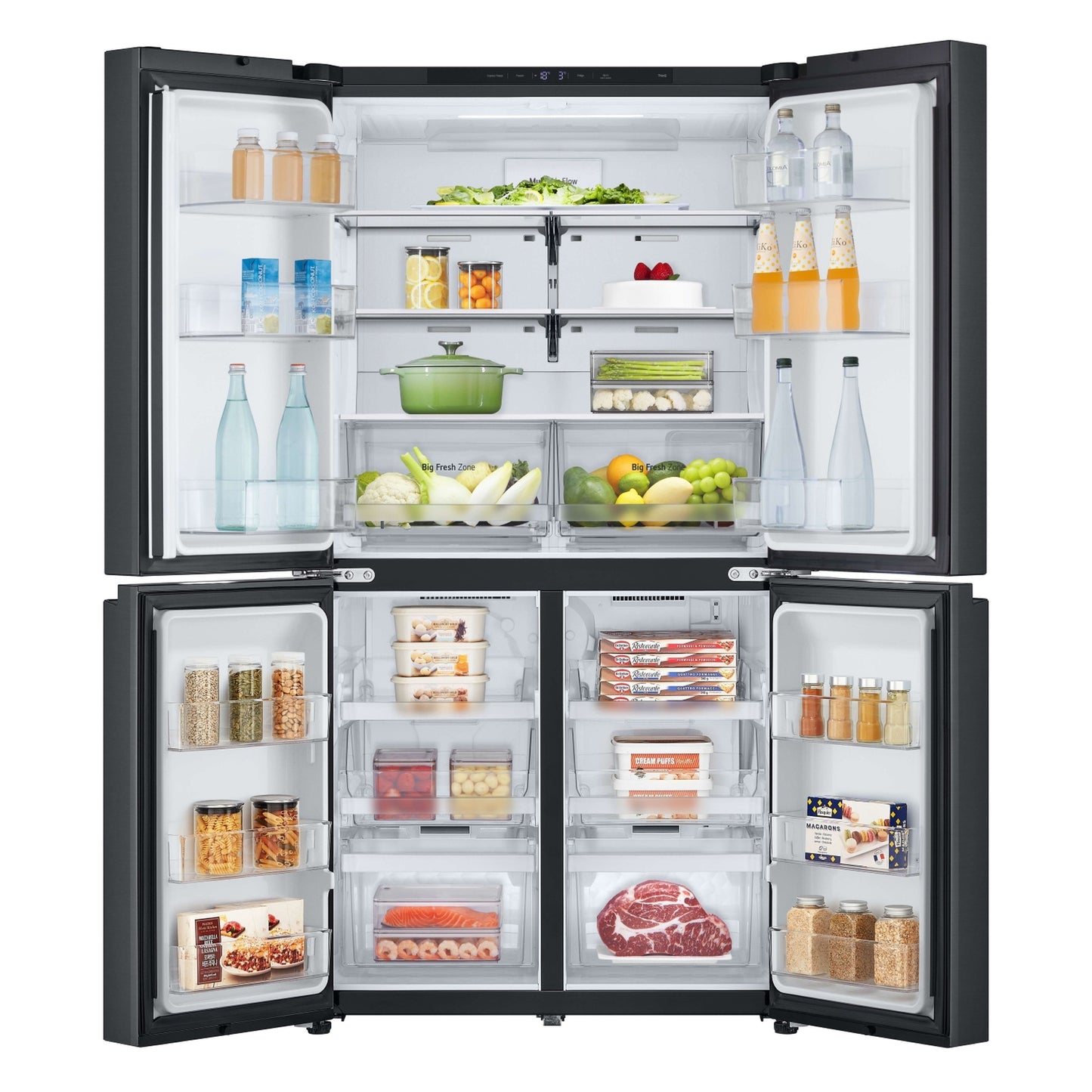 LG Side by Side Refrigerator GR-B34FFCDB, Steel Black,4 Door 601 L