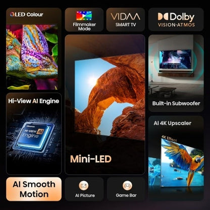 Hisense 55 Inch 4K Mini-LED QLED Smart TV, 144Hz, Game Mode Pro – 55U6Q Pro
