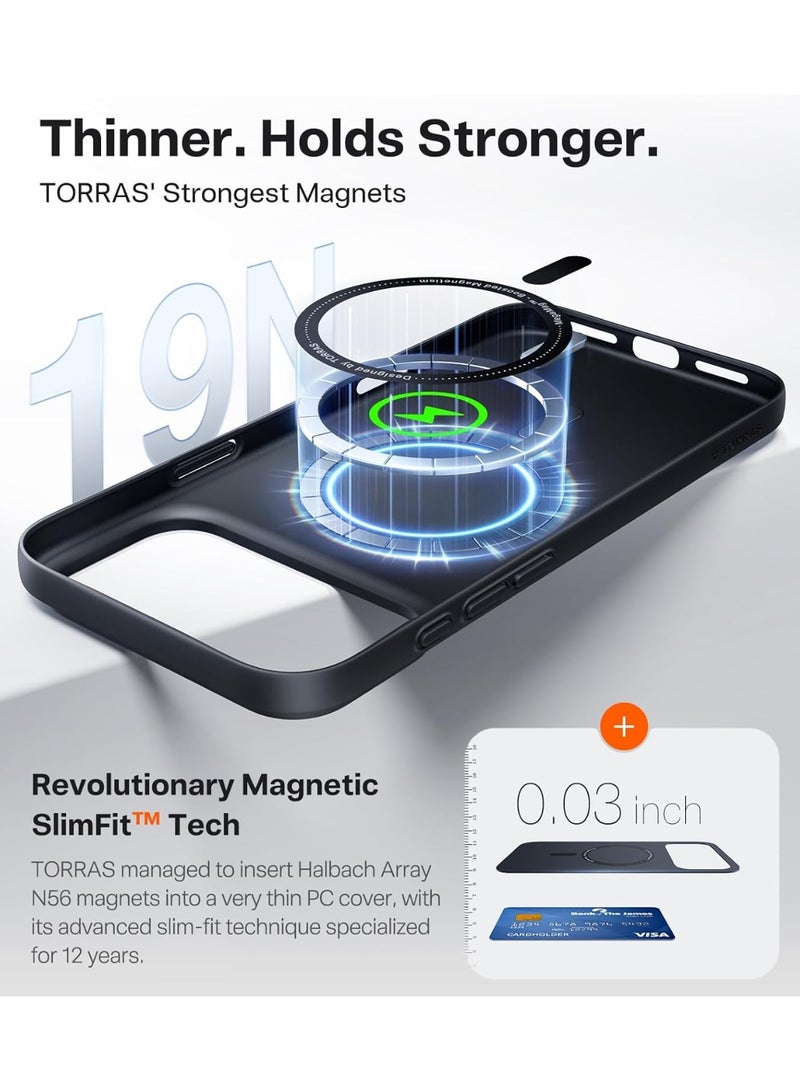 TORRAS Slimfit Magnetic Case for iPhone 17 Pro Max - Black