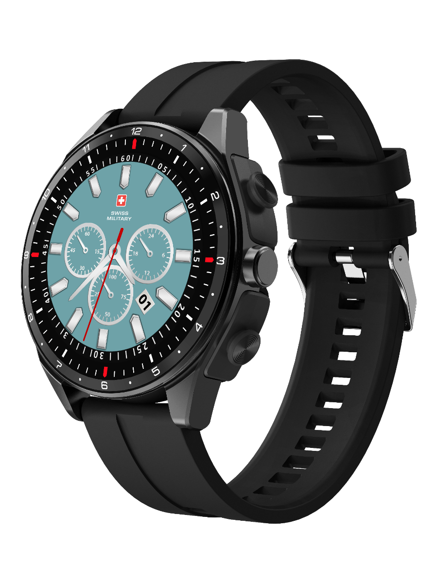 Dom Music Smartwatch with Silicon Strap – Black