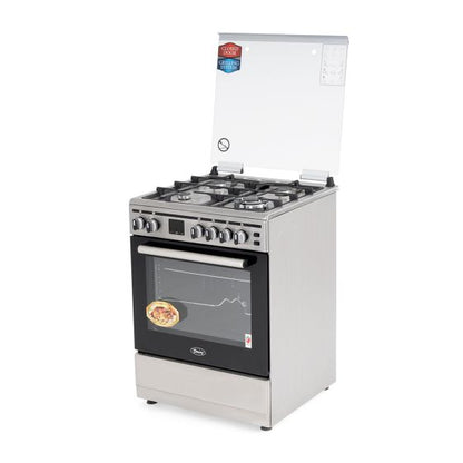 Terim 4 Burner Gas Cooker, 60 cm, Stainless Steel, TERFC66ST