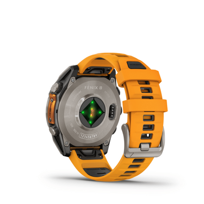 GARMIN FENIX 8 - 47 MM, AMOLED, SAPPHIRE TITANIUM WITH SPARK
ORANGE/GRAPHITE SILICONE BAND