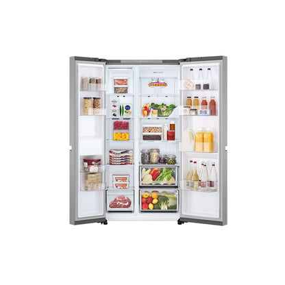 LG Side by Side Refrigerator with LinearCooling, 658L, Silver, GR-B267KLJW