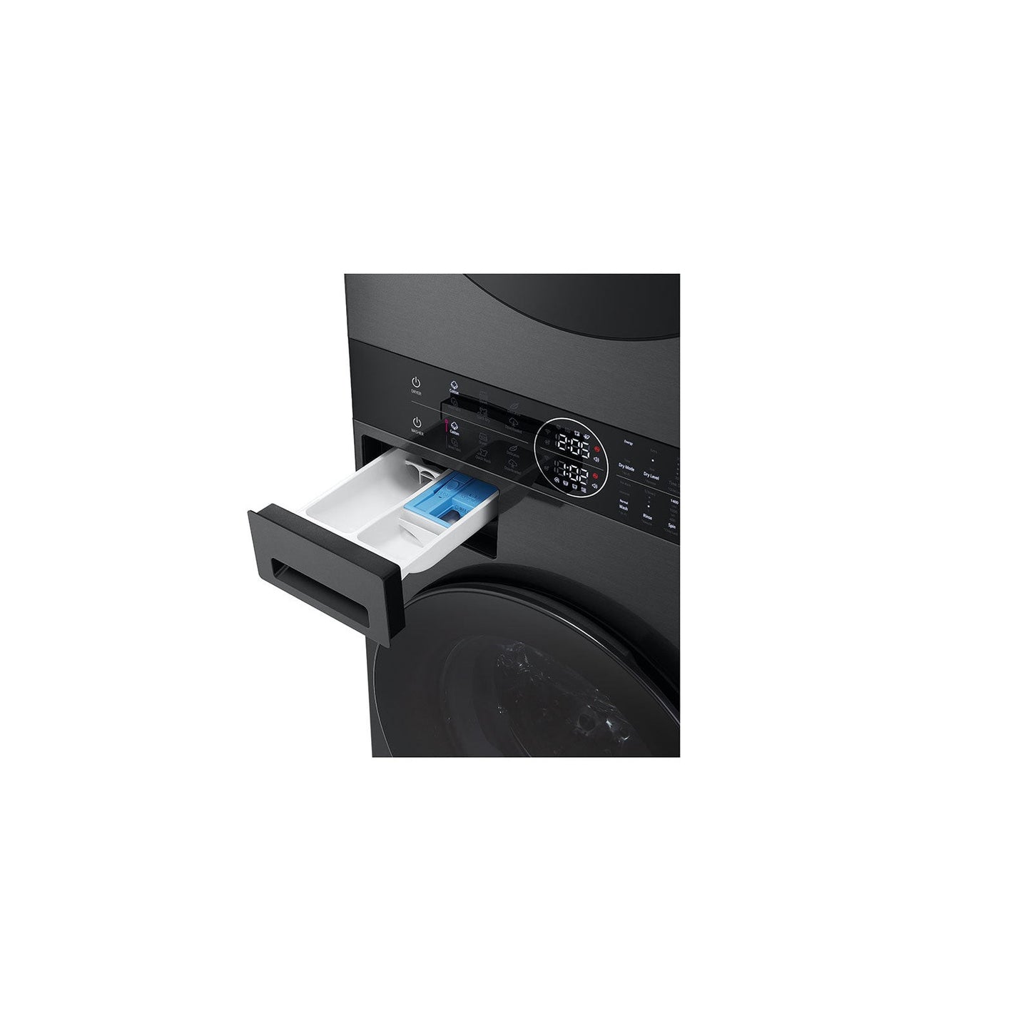 LG WashTower 12KG Washing Machine, 10KG Dual Inverter Heat Pump Dryer, 1400 RPM, Black Steel Finish, W4W8BVPKZHM