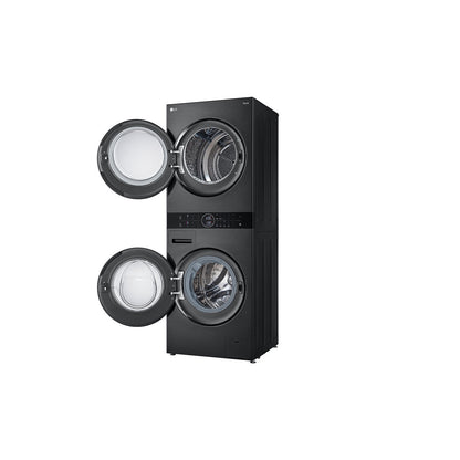 LG WashTower 12KG Washing Machine, 10KG Dual Inverter Heat Pump Dryer, 1400 RPM, Black Steel Finish, W4W8BVPKZHM