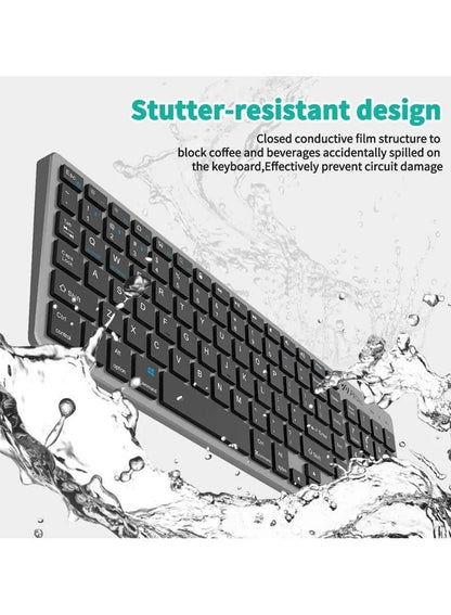 Protect Rechargeable Wireless Bluetooth Keyboard & Mouse Combo, Slim Silent Full Size Multi-Device Set, HTKB333