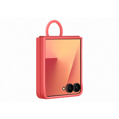 Samsung Galaxy Z Flip7 Silicone Ring Case, Coral Red