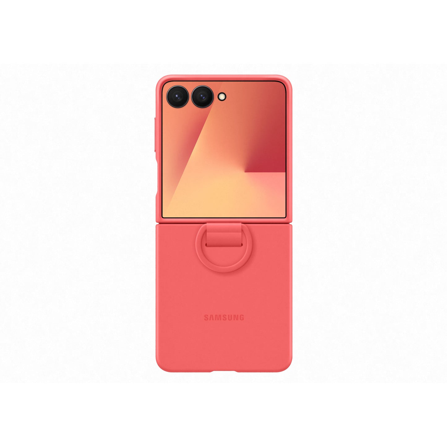 Samsung Galaxy Z Flip7 Silicone Ring Case, Coral Red