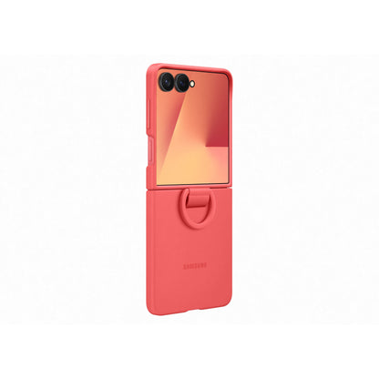 Samsung Galaxy Z Flip7 Silicone Ring Case, Coral Red