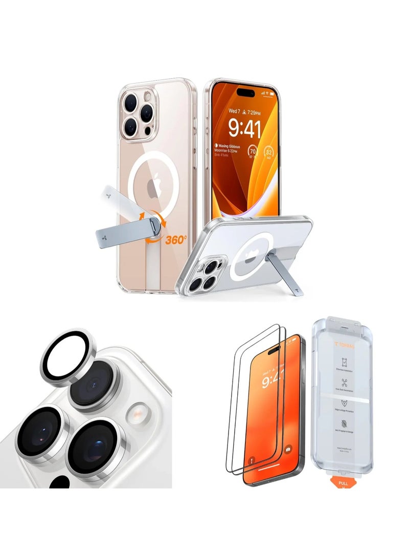 TORRAS Pstand 3-in-1 Bundle for iPhone 16 Pro Max - Clear
