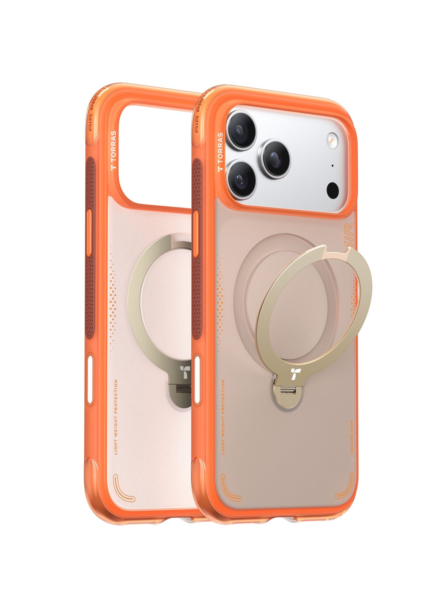 Torras Ostand Q3 Air iPhone 17 Pro Case Horizon Orange - Back