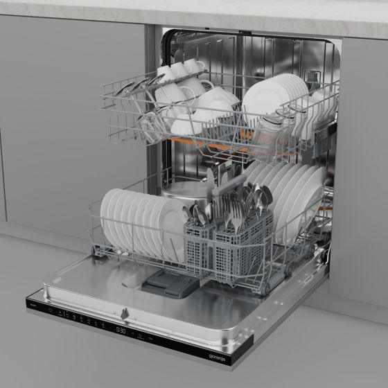 Gorenje Fully Integrated Built-In Dishwasher, 14 Place Settings, White, GV642D65