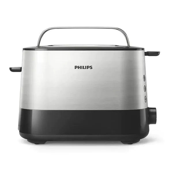 Philips Metalbrush 2 Slices Toaster,HD2637, 1000W Black/Sliver