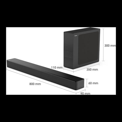 Hisense Soundbar, 2.1 Channel Audio, Wireless Subwoofer, Bluetooth – HS2100
