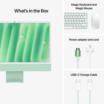 Apple iMac  24-inch (2024), M4 chip with 8-core CPU, 16GB RAM, 256GB SSD, 8-core GPU, 4.5K Retina Display, English Keyboard, UAE Version, Green, MWUE3ZS/A