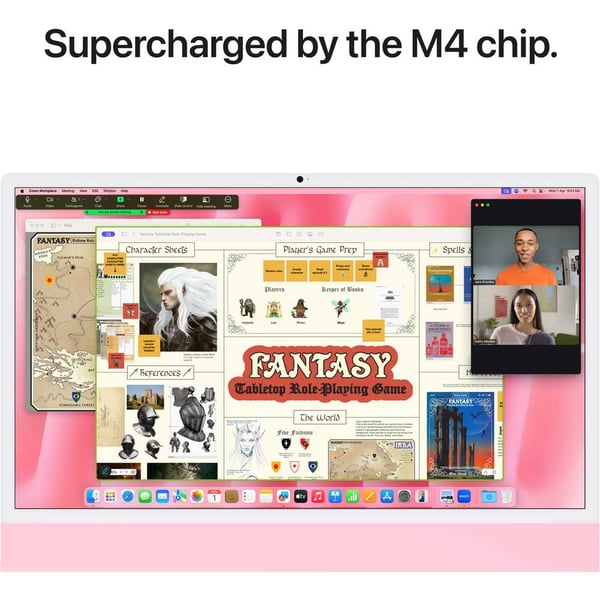 Apple iMac  24-inch (2024), M4 chip with 8-core CPU, 16GB RAM, 256GB SSD, 8-core GPU, 4.5K Retina Display, Eng-Arb Keyboard, UAE Version, Pink, MWUG3AB/A