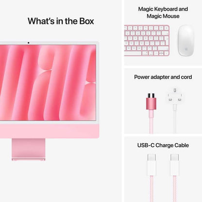 Apple iMac  24-inch (2024), M4 chip with 8-core CPU, 16GB RAM, 256GB SSD, 8-core GPU, 4.5K Retina Display, English Keyboard, UAE Version, Pink, MWUG3ZS/A