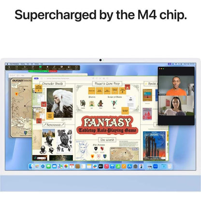 Apple iMac  24-inch (2024), M4 chip with 10-core CPU, 24GB RAM, 512GB SSD, 10-core GPU, 4.5K Retina Display, Eng-Arb Keyboard, UAE Version, Blue, MD2T4AB/A