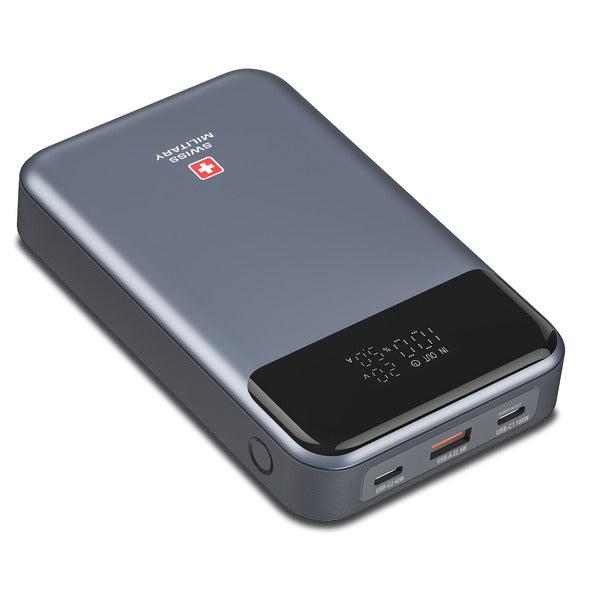 Swiss Military 20000mAh Power Bank 140W Fast Charging – Gray