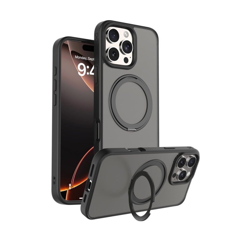 Infinyty Pristine Transparent Case with Metal Edges, Ring with Rotatab ...