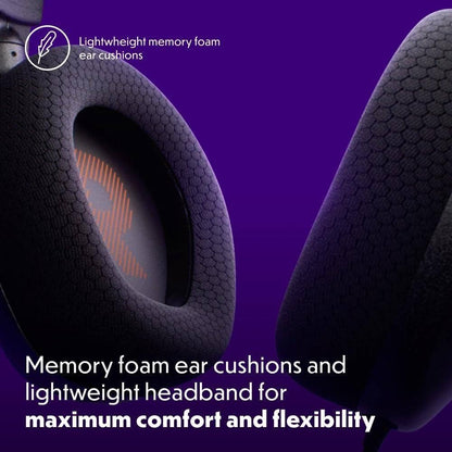 JBL Quantum 100M2 Gaming Headset — 40mm Driver, Detachable Mic, 3.5mm Universal (Purple)