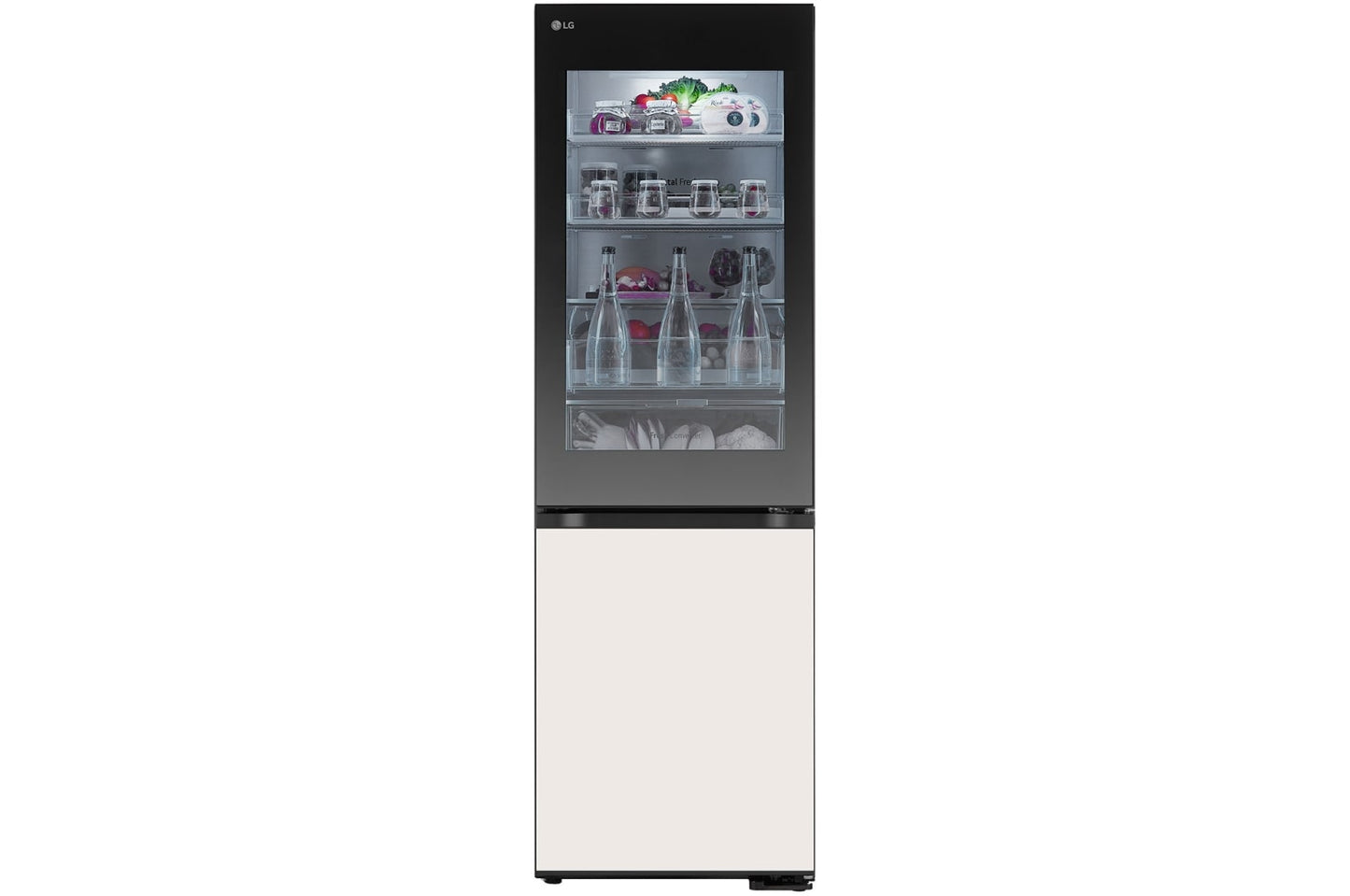 LG 349L Bottom Freezer Refrigerator, Beige glass, InstaView™ GR-V479QGKW