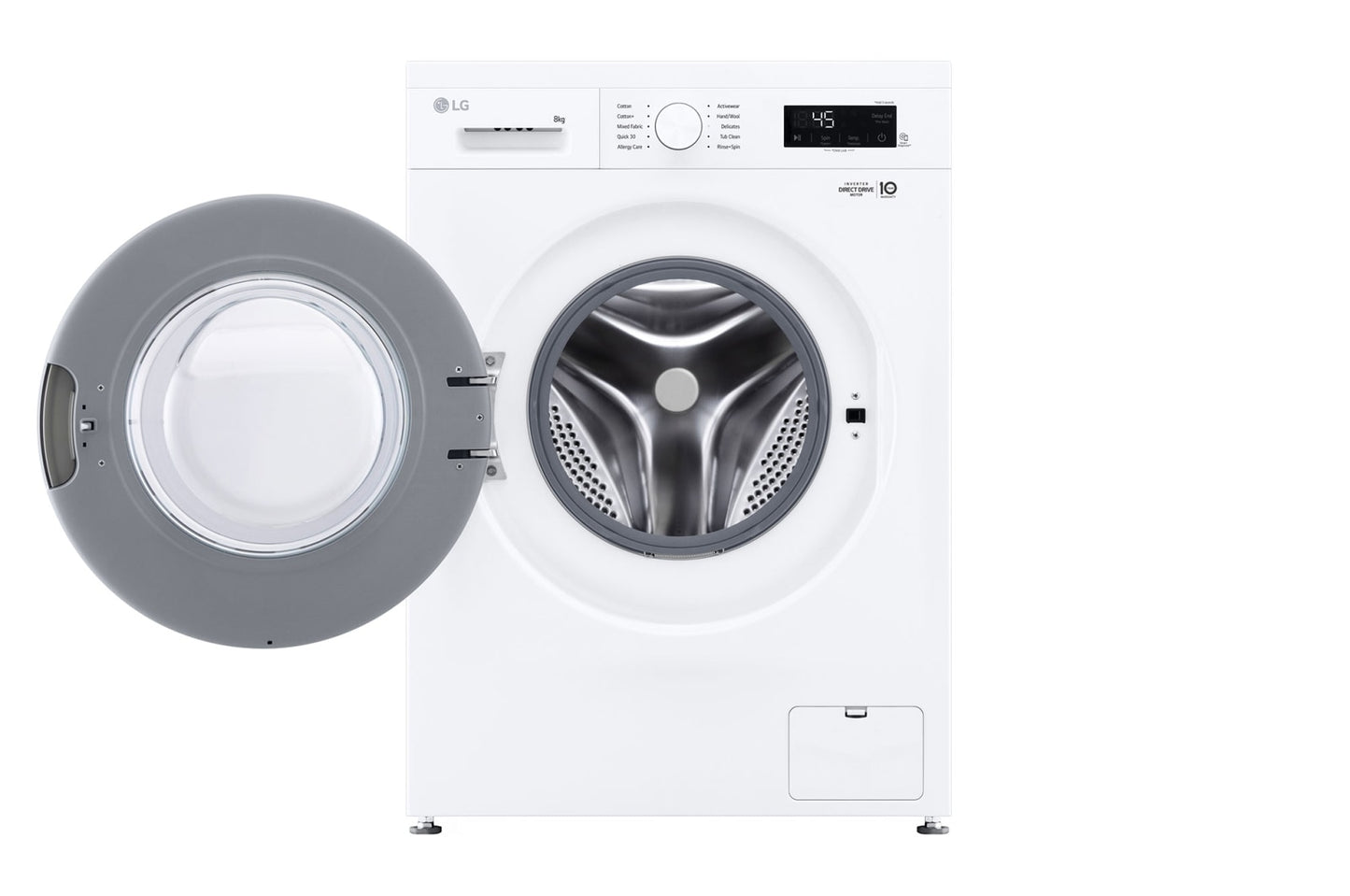 LG Front Load Washer with 6 motion Inverter Direct Drive,8KG WHITE, F2Y1TYP3W