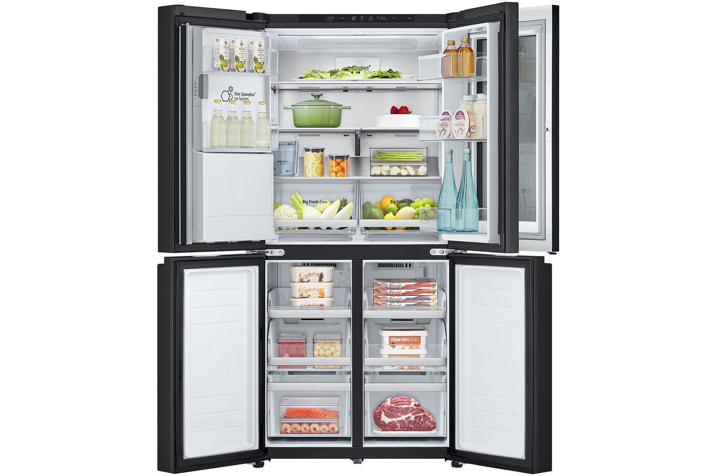 LG French Door Refrigerator with InstaView technology LFX29FFQYB Matte Black 508L